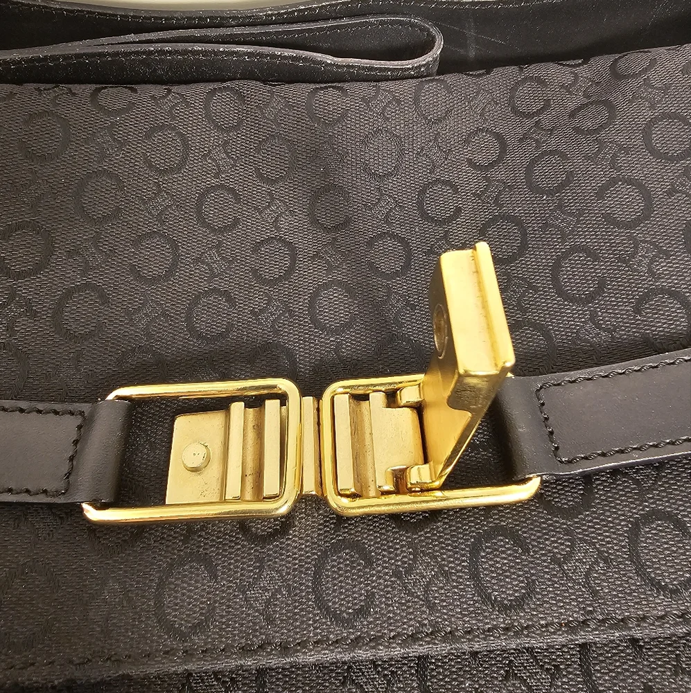 Celine Black and Gold Shoulder Bag EUC